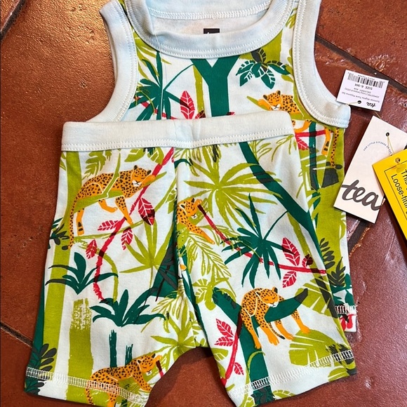 NWT Tea Collection Jungle Print Leopard Kids Matching Set - Picture 9 of 10